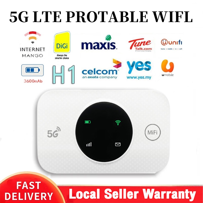 【5 Years Warranty】Mini Wifi Portable Pocket Poket 4G/5G Sim Card Wifi Extender Mifi Modified Unlocked Wifi Modem Pocket Mifi Modem Pocket Rechargeable Battery