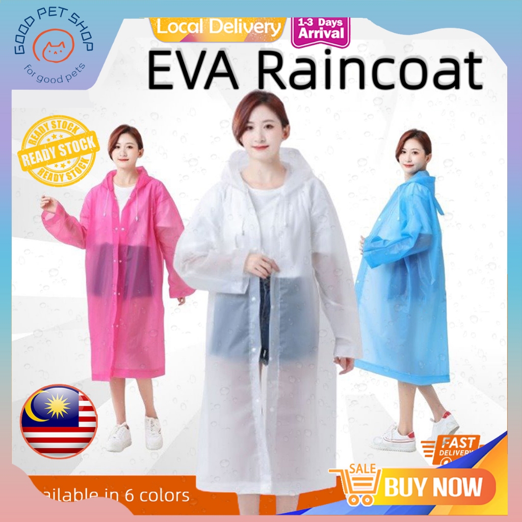 Raincoat Waterproof EVA Reusable Thick 150g Unisex Outdoor Jacket Poncho Rainsuit Baju Hujan baju hujan waterproof Petsstar