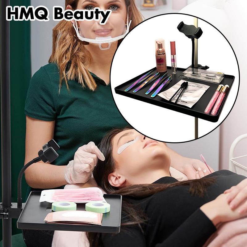 Eyelash Tray Holder Adjustable With Phone Holder Fixed To Moonlight Lamp Ring Clip Storage Rack Management Accessories Eyelash Extension Tool