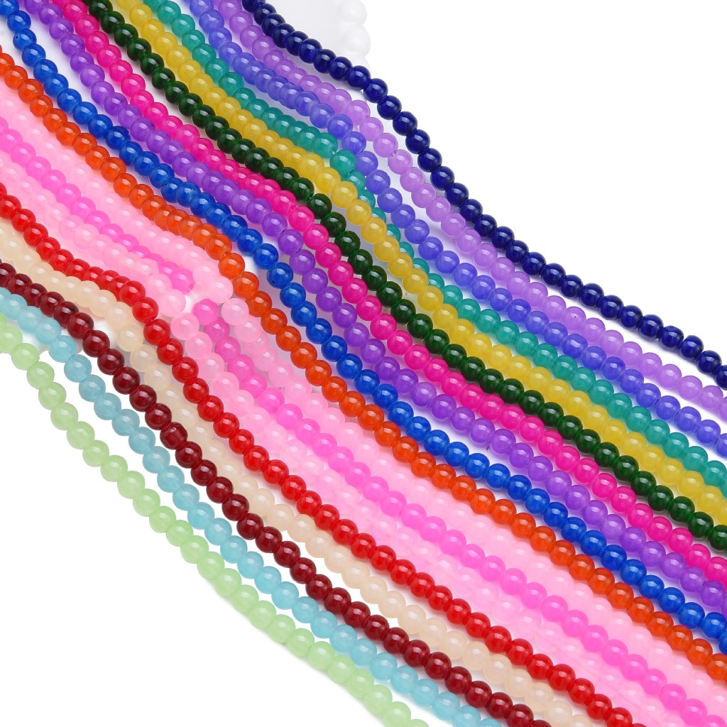 4-8mm 110-200pcs Glass Crystal Imitation Jade Round beads for bracelets DIY jewelry necklace