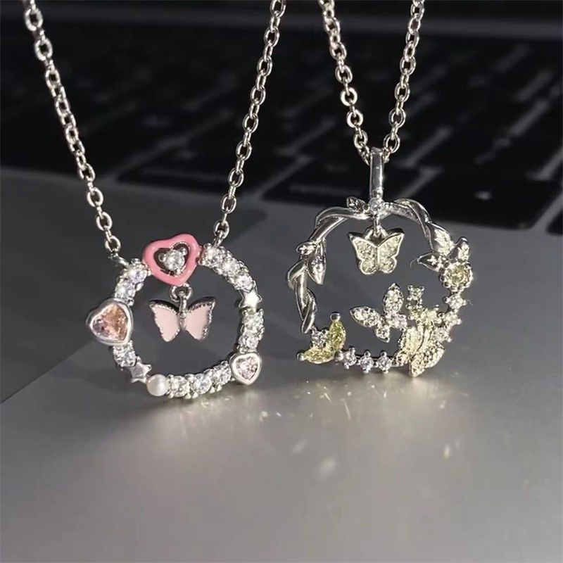 BELLA-Bee Butterfly Lucky Love Garland Bow Necklace Women Adjustable Fashion Holiday Gift Accessories