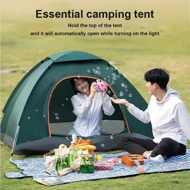 1-4 Orang Boleh Dilipat Segera Automatik Buka Khemah Perkhemahan Luaran Skylight Perkhemahan Kalis Angin Khemah Viral