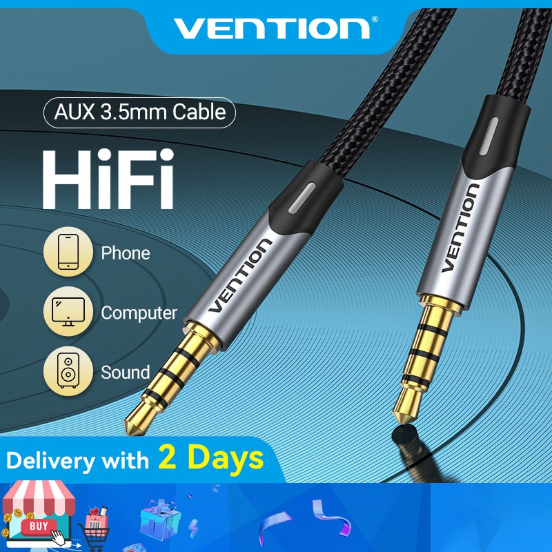 Vention 3.5mm Audio Cable, Nylon Braided Aux Cable Male to Male for Car, Laptop, Karaoke Machine, Headphone, and Speaker