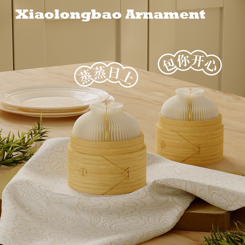 Mini Steamer Bamboo Basket Decor – Cute Bamboo & Accordion Decor Tabletop Display | Eco-Friendly & Foldable Gift