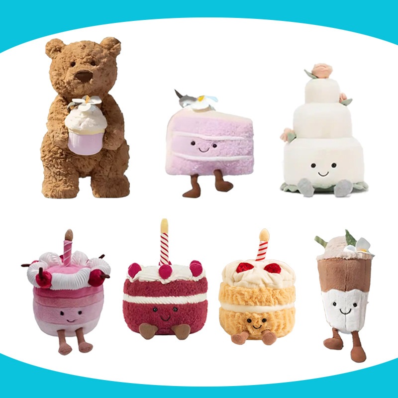 Taro Cake Barcelona Bear Series Cartoon Hold Cake Bear Cherry Cake Orange Cake Red Velvet Cake Magnolia Latte Plush Toy Fun Dessert Doll Gift