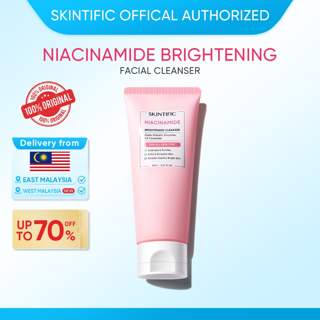 【Nearest Warehouse Delivers】SKINTIFIC Niacinamide Brightening Facial Cleanser Face Wash(80ml)