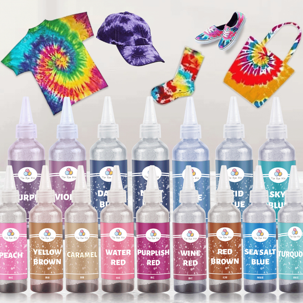 Tie Dye Kits with fixing agent fabric textile paints Textile Paints Colorful Tie Dying Sets DIY Handmade Project