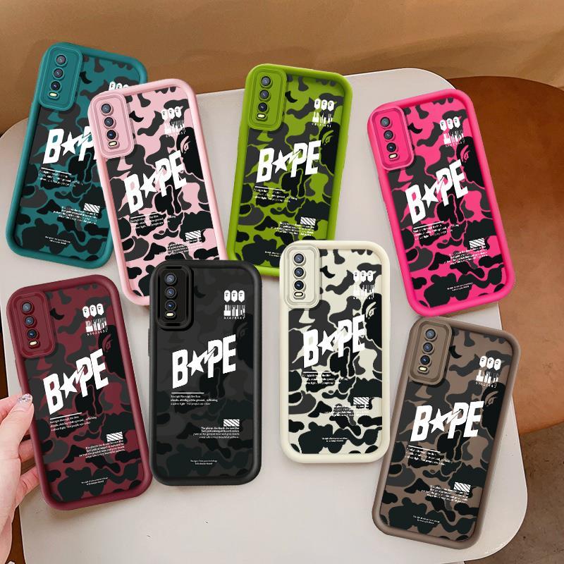Trendy camouflage Fashion BPE  Case For VIVO Y20i Y20a Y3S Y17S Y15a Y11 Y15S Y02S Y21S Y02S Y01 Y5S U3 Y12S Y19 Y16 Y12A Y12i Shockproof Angels eye Soft Cover