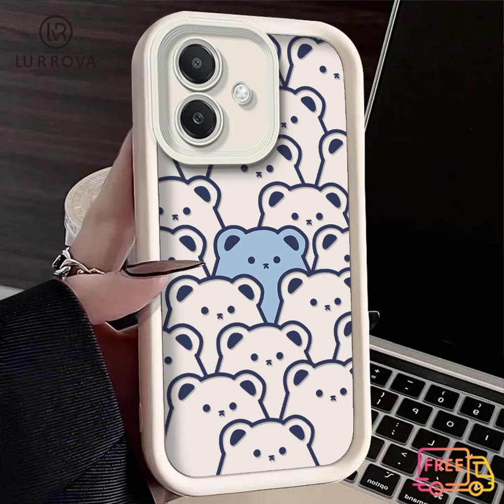 Case for Realme Note 50 Realme Note 60 Realme C75 C61 C53 C51 C65 C63 C67 C55 NarzoN55 Line Bear Shockproof TPU Phone Case