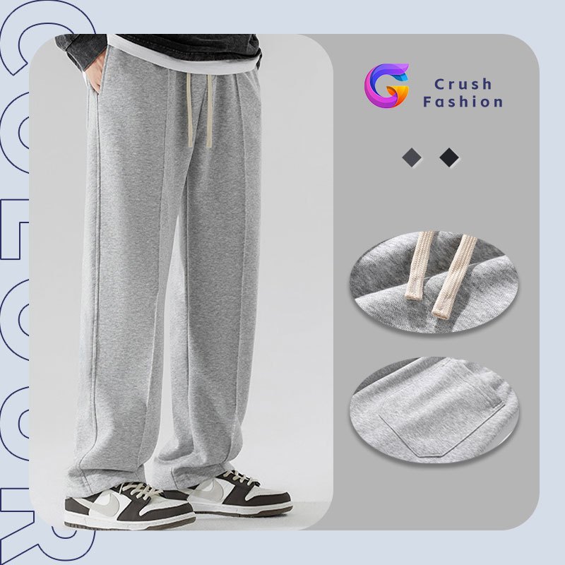 Crush Fashion Men's Loose Casual Pants and Sweatpants Korean Style Comfortable Unisex