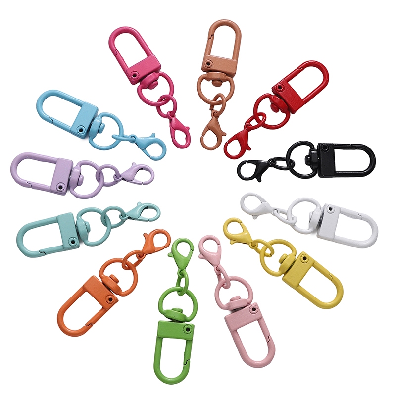 1piece Color Paint Key Chain Door Buckle Shrimp Buckle Set DIY Keychain Backpack Clasp Accessories DIY Hangings Jewelry Accessorise