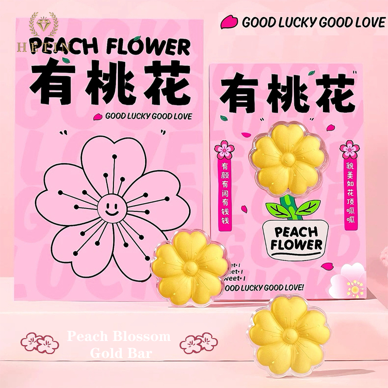 【HETIN】Peach Flower 999 Pure Gold Gold Bar （0.1g）24K Flower Gold Pieces Solid&hellip;