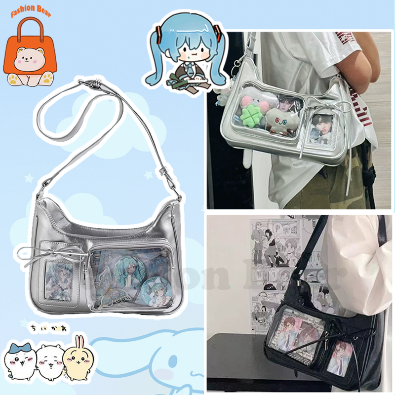 Small Card Version Fashionable Trendy Play ITA Bag Badge Brooch Display Transparent Backpack Multifunctional Women's Crossbody Bag One-Shoulder Messenger Bag