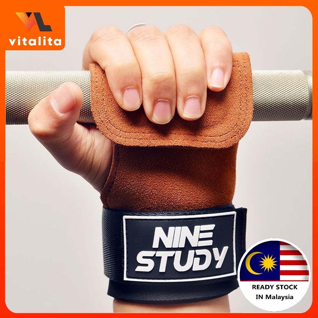 1Pair Cowhide Gym Gloves workout glove strap wrist Weight Lifting Deadlift Sports Hand Palm Protection Thickness grip support gripper men woman健身手套 助力带