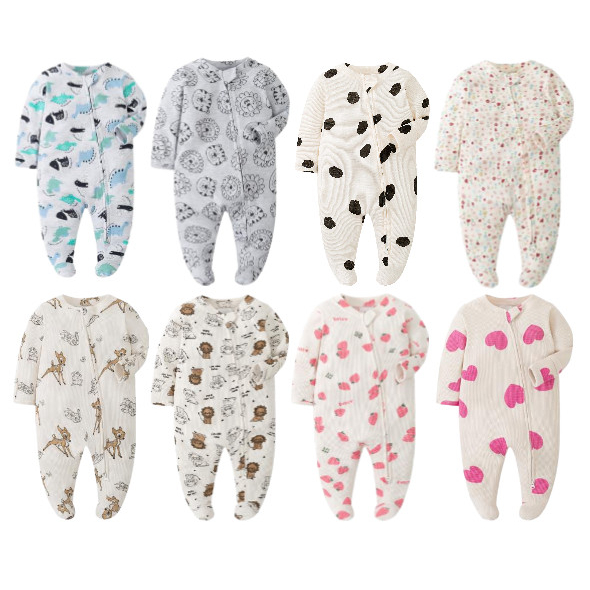 Baby Bodysuit Romper Cotton FrogSuit Sleepwear Onesie For Kids Anti-Mosquitoes Zipper Jumpsuit