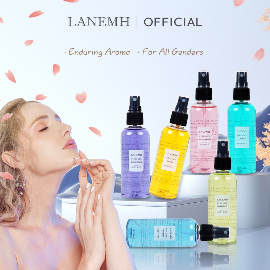 Lanemh Perfume Body Mist (Bubble Gum/Candy/Coconut/Watermelon/Honeydew/Cake) Layered Sweet Fruit Scent for Women & Men