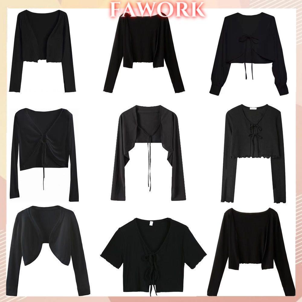 Lady Office Crop Jackets, Thin Elegant Lace-up Korean Style Fashion Shawl, Women Casual Long-sleeve Sunscreen Cardigan