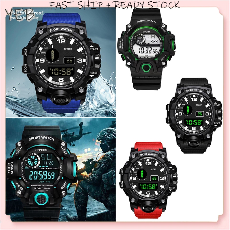 【 In Stock 】Students Multifunctional Waterproof Watch High Quality Alarm Clock & Drop-resistant & Luminous Youth Sports Mechanical Watch Children's Gifts Jam Tangan Elektronik电子