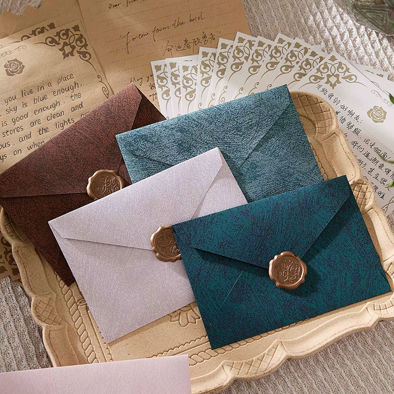 Solid Tree Pattern Envelopes Vintage Textured Envelope Stamp Seal Stickers DIY Handwritten Letters Wedding Invitation Cards Postcard Greeting Cards Cover Gifts Wrap