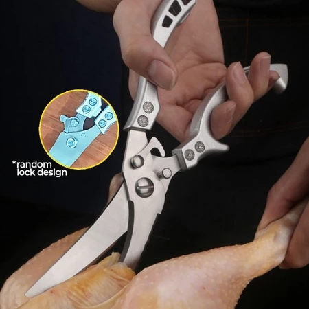 Heavy Duty Kitchen Scissor Stainless Steel Chicken Fish Bone Scissor Poultry Shears Cutter Gunting Dapur