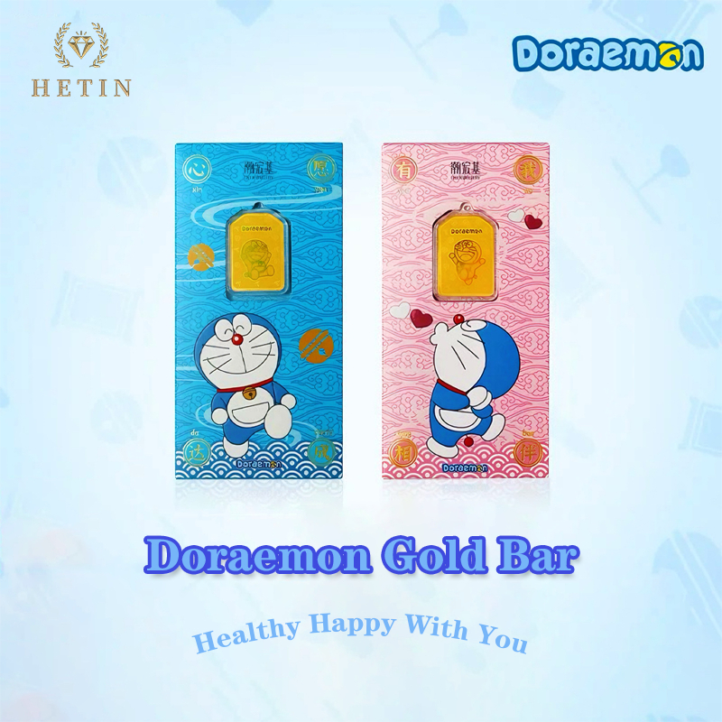 【HETIN】Doraemon Gold Bar coin Red Packets (0.1g) 999/24K emas Pure Gold Bar&hellip;