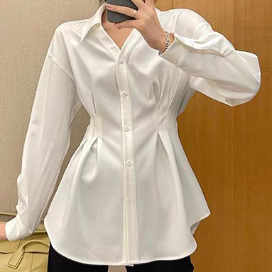 ?GHIIO? [ready stock in Malaysia] Blouse Women's Long Sleeved Shirt Autumn Korean Slim Waist-Tight Design Bottoming Shirt Plus Size baju