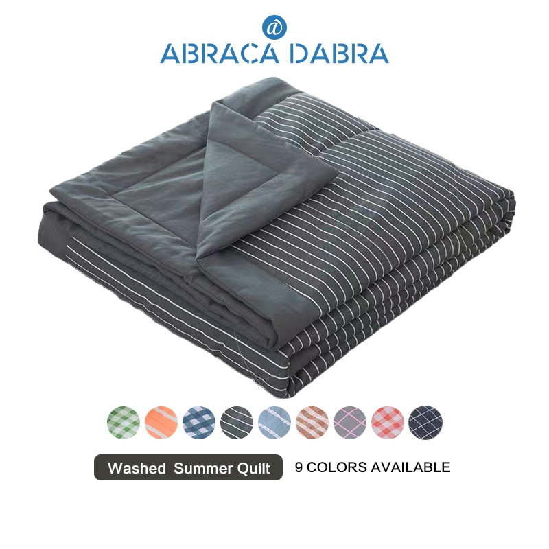 Abraca Dabra Premium Wash Cotton Summer Quilt Soft Japanese Lattice Series Thin Blanket - Single/Queen/King