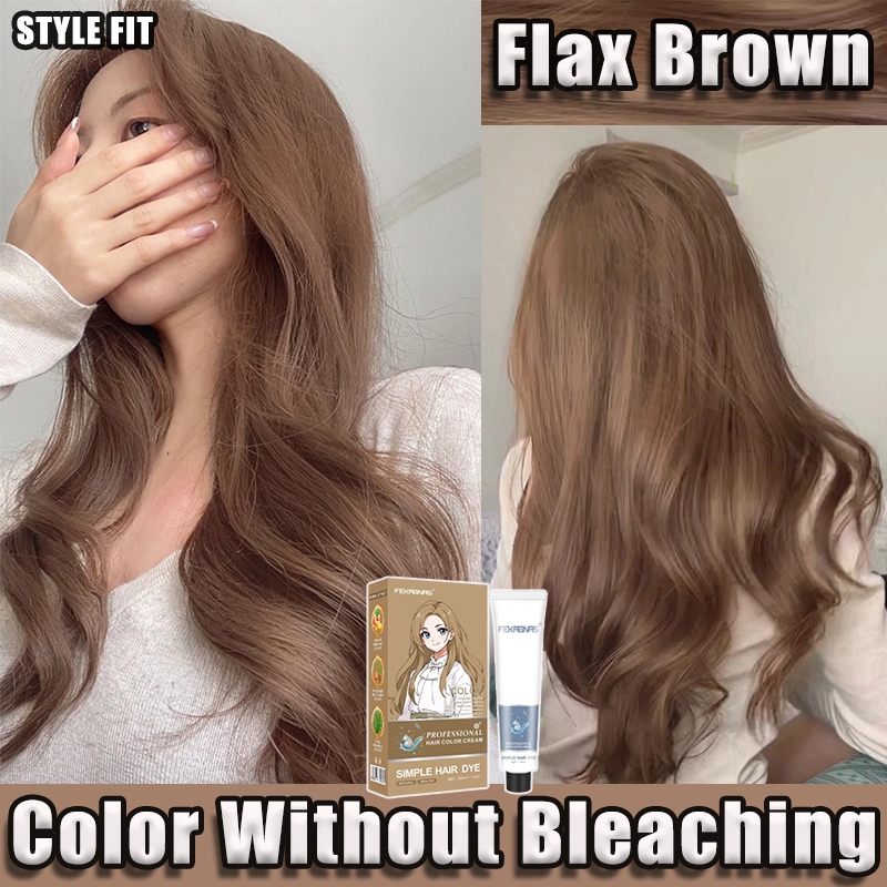 [ Telus Air ] STYLEFIT＆FEKAGNAS Natural plant-based hair dye 200ml UNISEX Covering white hair【Free Peroxide+full set tool】染发膏 染发剂 Pink Brown
