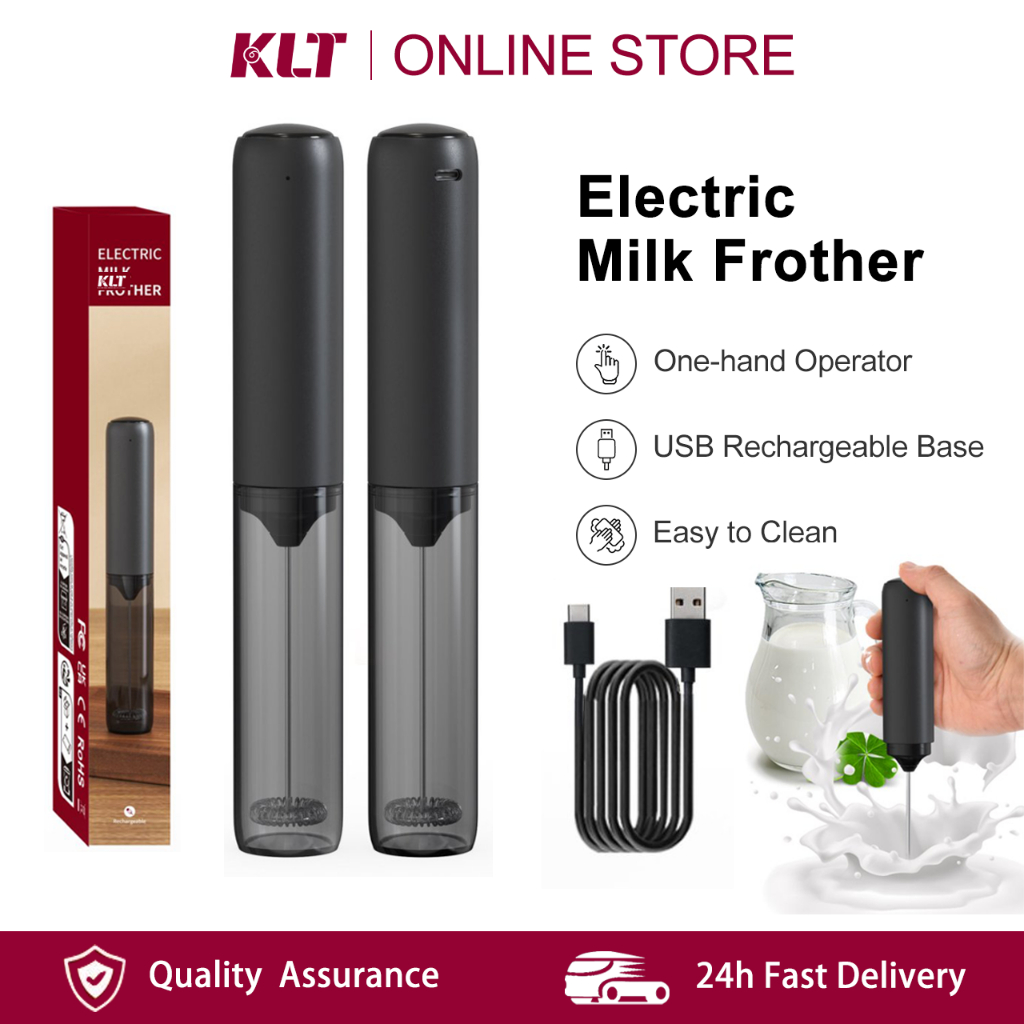 Cliton Electric Milk Frother, Handheld Egg Beater, Rechargeable USB Coffee Frother for Coffee, Lattes, Cappuccin