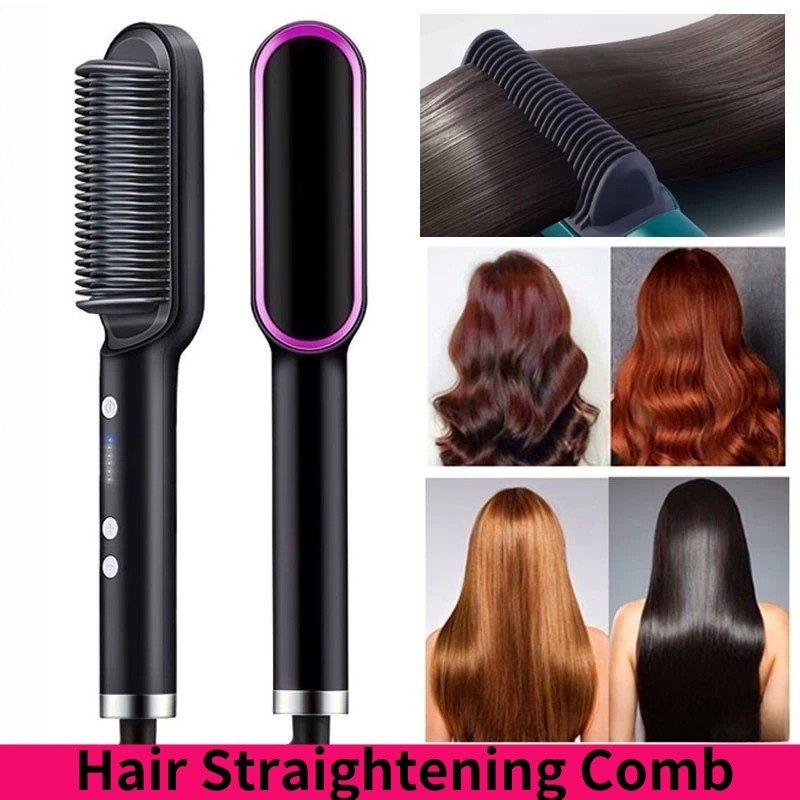 Straighteners Brush Women Hair Styler Curling Iron Electric Hot Comb Straightener Fast Heating Curler Hair Caring Tools