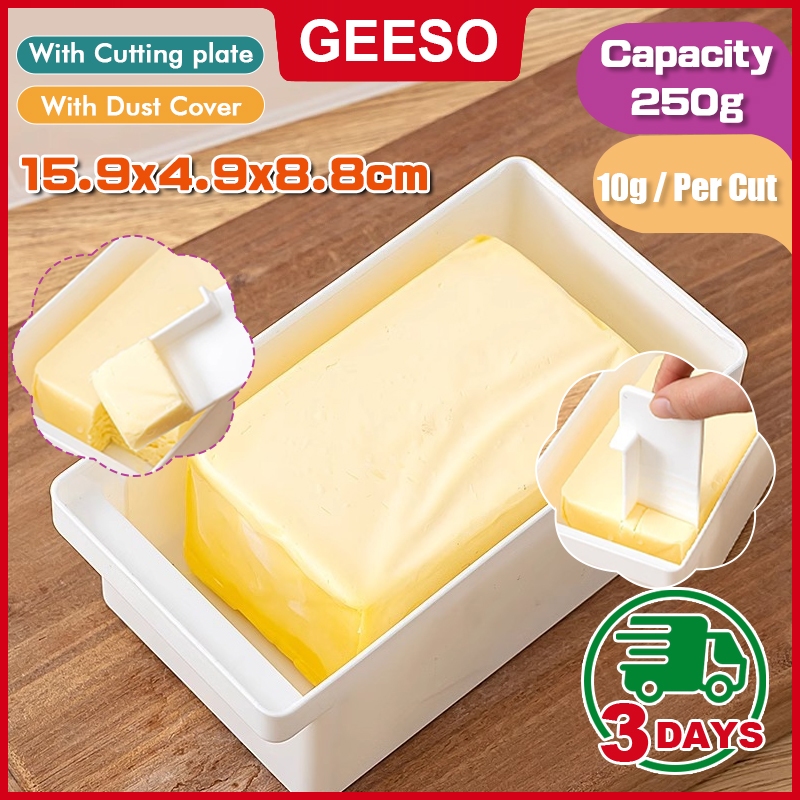 GEESO Japan Butter Storage Box With Cutter & Cover Eco-Friendly Butter Storage Tray Butter Butter Container Box 黄油储存盒