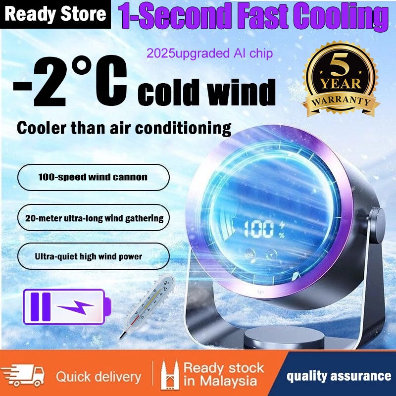 2025 New Upgrade Air Circulation Fan 20000mAh desk fan Ultra-Long Standby Japan New Turbo Technology Desktop Fan 100-Speed Adjustable Silent Fan Table Fan