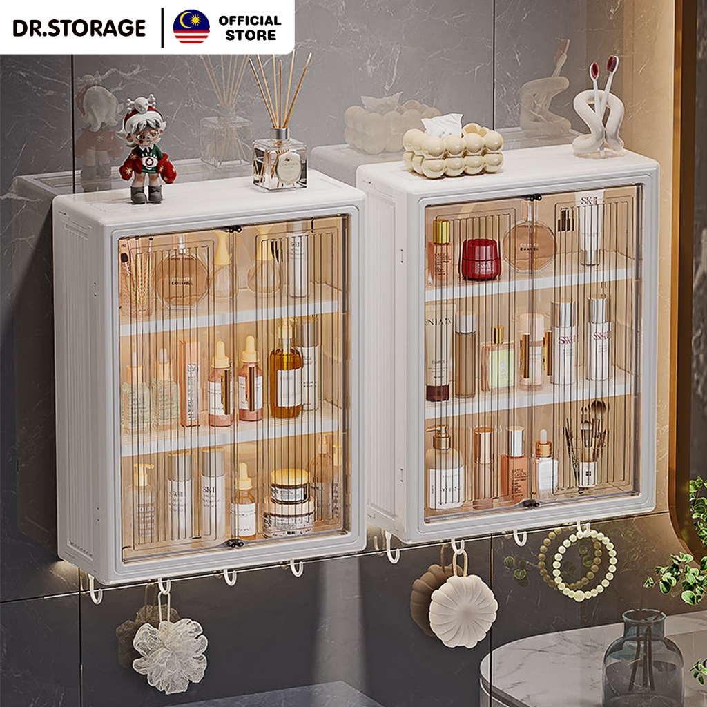 DR.STORAGE Wall-Mounted Cosmetic Storage Cabinet Bathroom Storage Box Simple Wall Mounted Skincare Products Storage Box