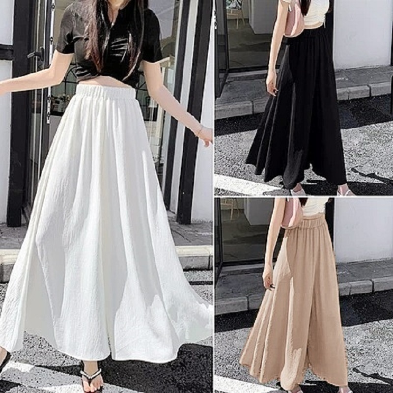 2025NEW⭐palazzo white pants women slim casual pants solid color high waist wide leg pants seluar baggy dazy pants high quality BBT