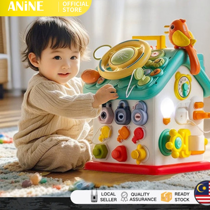 63 in 1 Baby Busy House Montessori Educational Toys Motor Skills Train with Light Music Early Learning Skills 宝宝忙碌屋