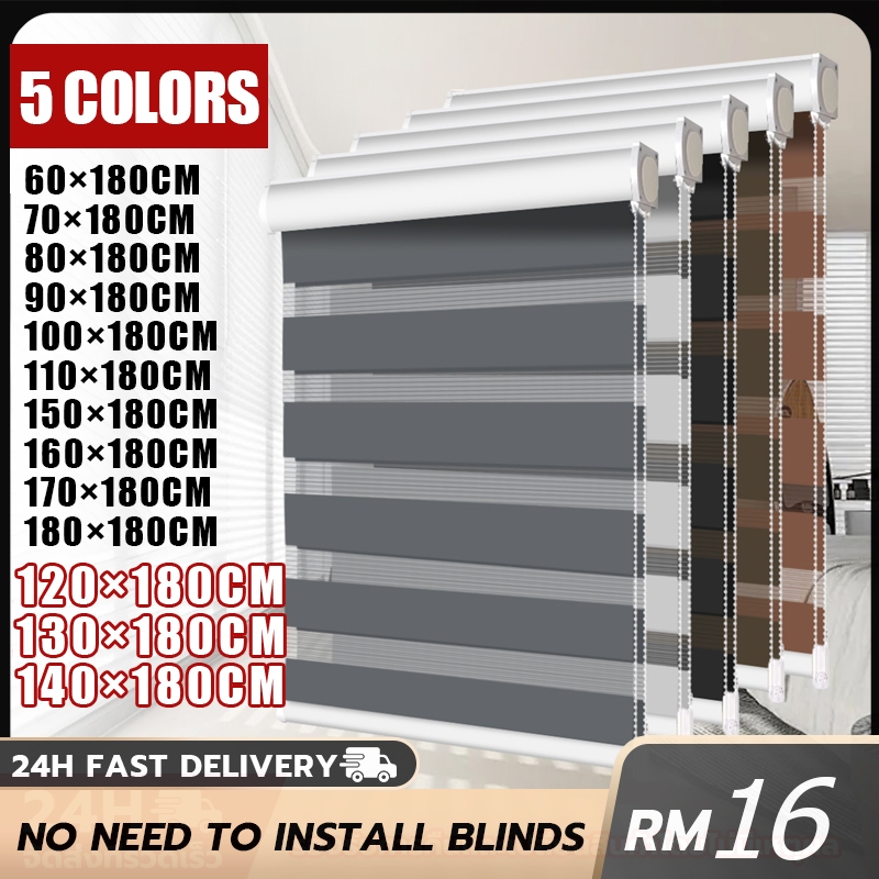 【New store/high quality/fast delivery】 Ready Stock Bidai Tingkap Modern Zebra Blinds  | Roller Blinds |Premium Blind Curtains Window Shades | Blinds for Window/Blind curtain/room accessories