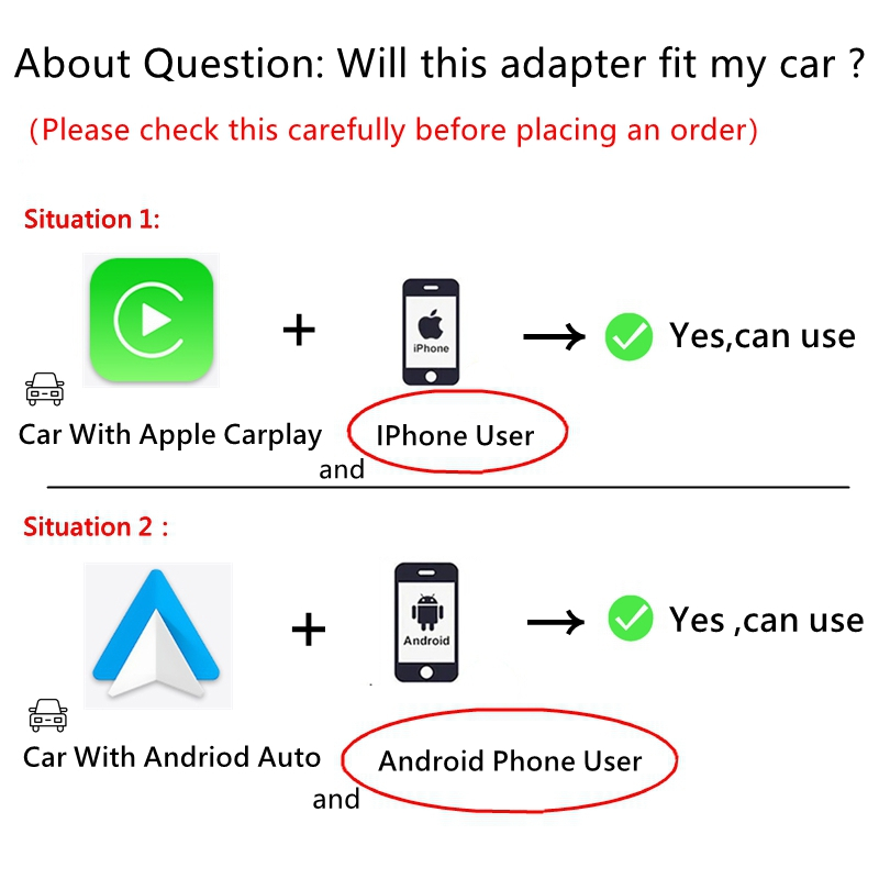  Wireless CarPlay & Android Auto Adapter in Black