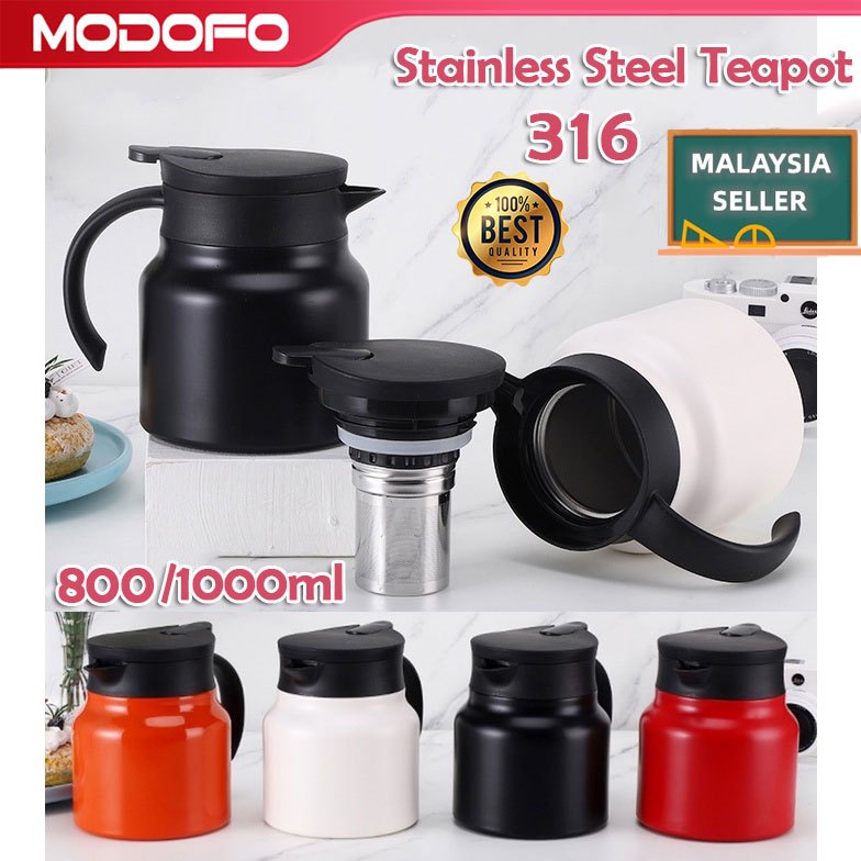 MODOFO 316 Thermos Stainless Steel Thermal Insulation Stewed Teapot Household Stuffy Teapot Stewed Teapot Portable Coffee Pot Stewed Teapot 茶壶水壶