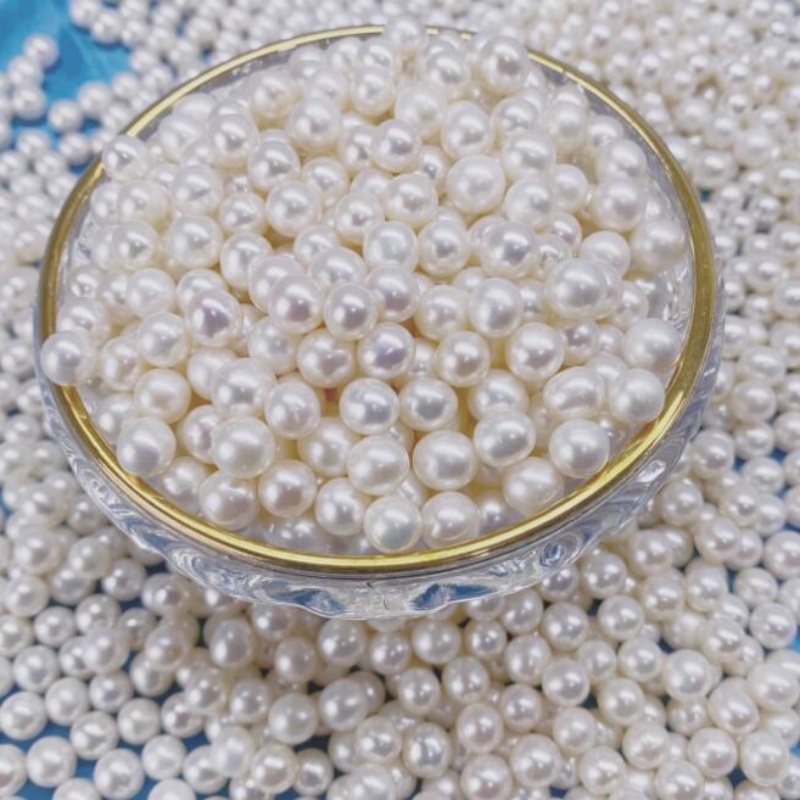 Natural Freshwater Pearl Loose Beads diy Accessories Strong Light Round Bracelet Necklace Sweater Chain Neck Perforated Naked Beads