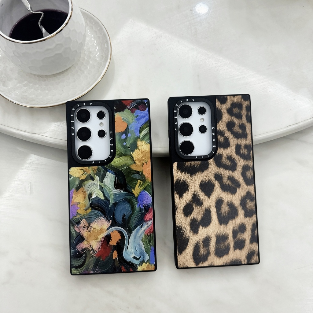 Mirror-finished fashionable leopard print magnetic phone Case Samsung Galaxy S25 Ultra S25 Plus S25 S24 Ultra S24 Plus S24 Case new phone case acrylic anti-drop shell