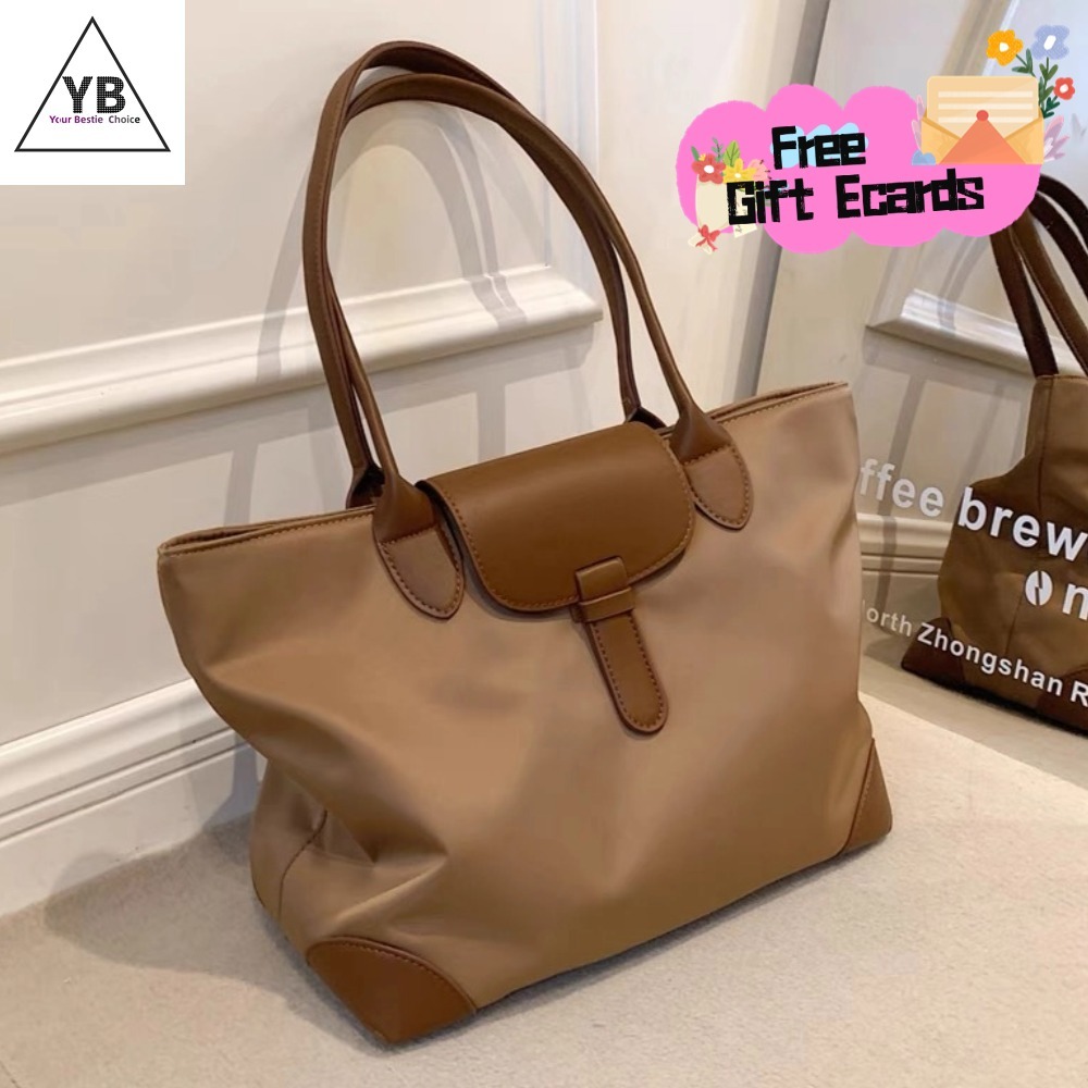 Malay StockYB Nylon Waterproof Handbag Shoulder Bag Women Large Oxford Cloth Travel Gym Duffel Underarm Bag Beg Wanita Murah