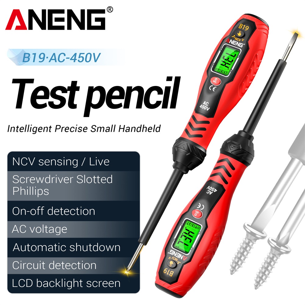 ANENG B19 Tester Pen Buzzer Alarm Non-Contact Test 30-1000V Voltage Detector Meter Voltmeter Diagnostic Breakpoint Finder Tools