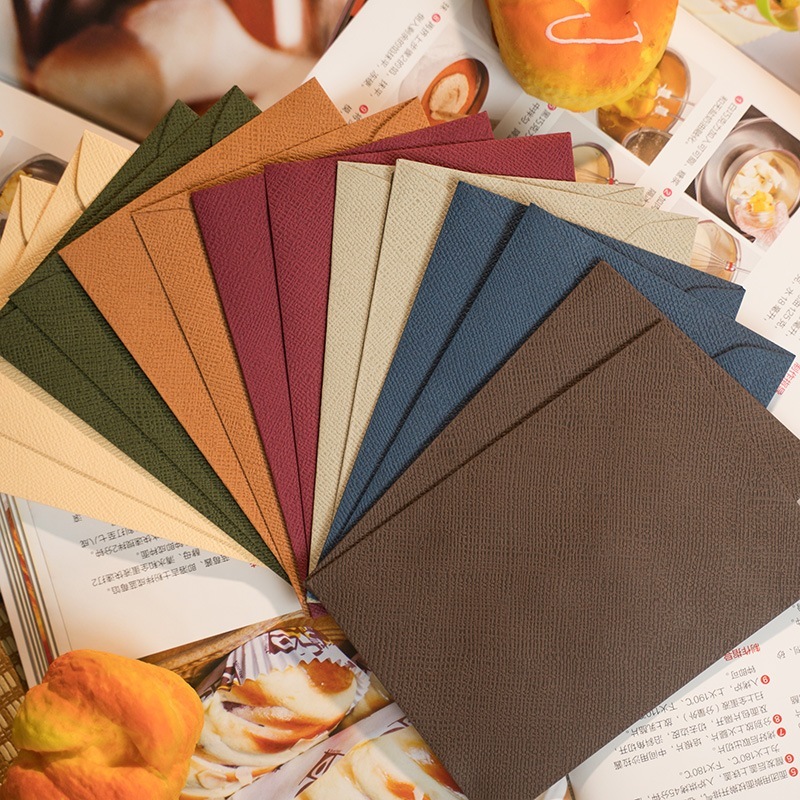 Vintage Linen Envelopes Solid Textured Envelope for Letter Pads Stamp Seal Stickers DIY Postcard Greeting Cards Birthday Gifts Wrap Wedding Invitation Cards Cover