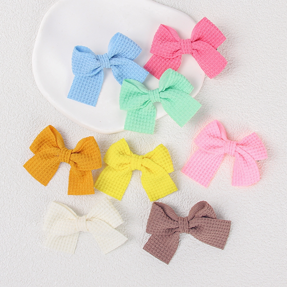 Solid Cute Ribbon Bowknot Hair Clips For Kids Hairpin New Handmade Baby Girls Hair Accessories Wholesale