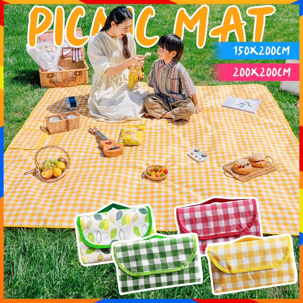 1.5M*2M/2M*2M Foldable Picnic Mat aterproof Portable Beach Blanket Camping Mat for Picnic Travel Outdoor Tikar Berkelah