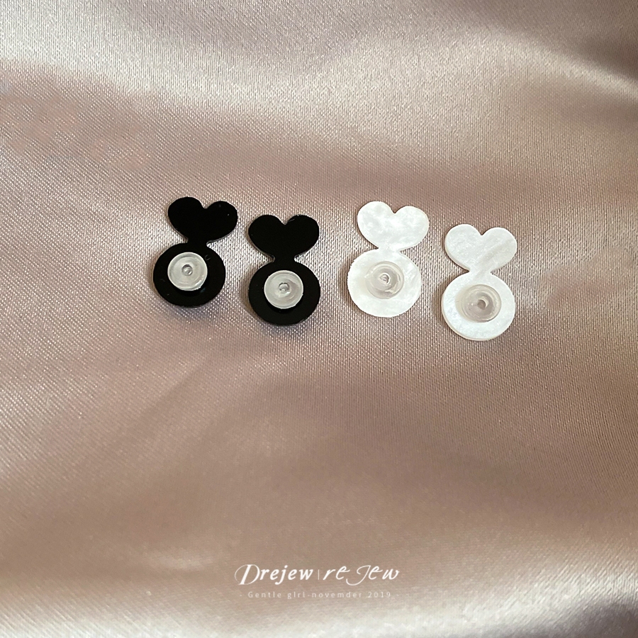 DREJEW Acrylic bullet head heart blockage and prevent loss support earring fixture accessories