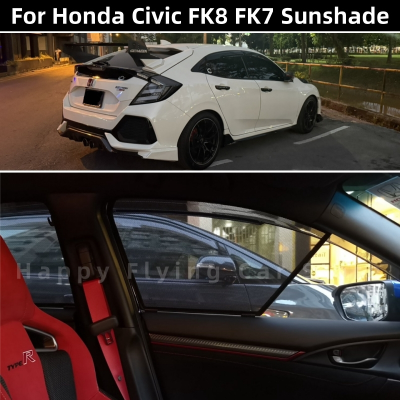 Suitable for HONDA CIVIC FK8 FK7 special car window sunshade,front and side door sun baffle,sunscreen insulating visor curtain, mesh curtain,front block glass sunshade