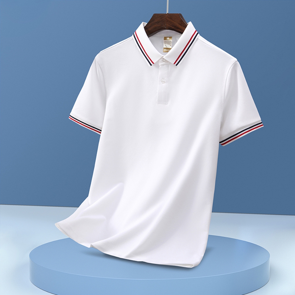 Unisex Men s drifit stripe polo shirt with lining t shirt for men & women plain white black color honeycomb polo