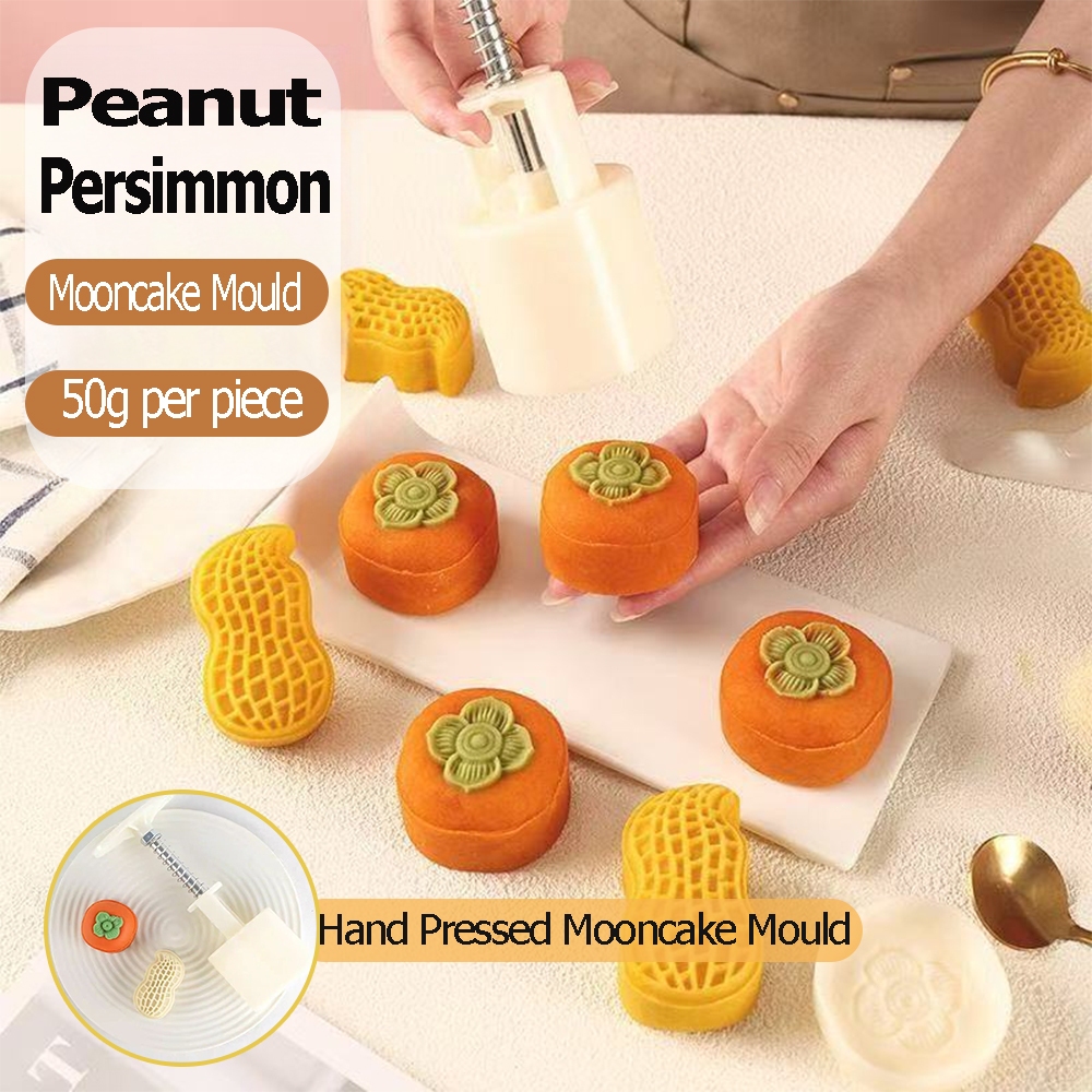50g Mini Peanut persimmon Shape Moon Cake Mold Cookie Cutter Frame Creative Cake Crisp Pastry Dessert Baking Accessories