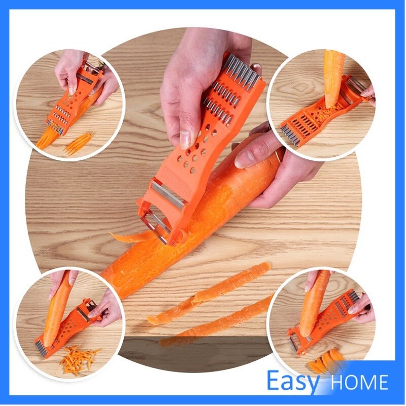 5 in 1 Multifunctional Vegetable Chopper, Thickened Papaya Grater, Fruit Peeling Knife, Kitchen Handy Tool, Ready Stock Quick Shipment, Multi-Purpose Vegetable Cutter, Grater, Slicer, Dicer, Kitchen Gadget, Food Grade Material, Safe Easy to Clean